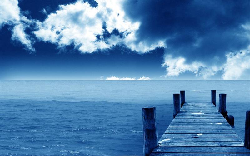 蓝色大海超唯美海滩风景摄影电脑壁纸图片下载高清大图预览1920×1200