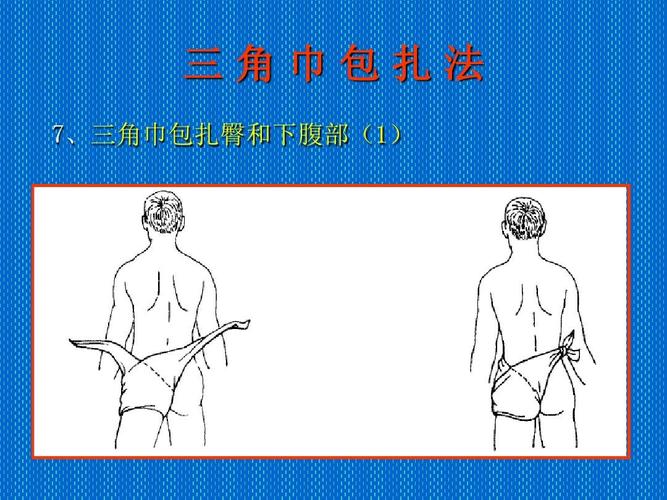 创伤外科 三角巾包扎法 7,三角巾包扎臀和下腹部(1)