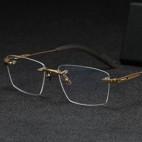 2022新款无框纯钛近视眼镜男超轻眼镜架可配有度数变色散光平光镜