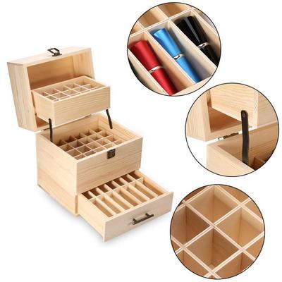 定制木质抽屉式精油收纳盒化妆品抽拉木盒可折叠多层多特瑞包装盒