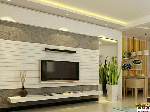 家装中电视背景墙的造型一般凸出来多少 安置房客厅石膏板造型电视墙