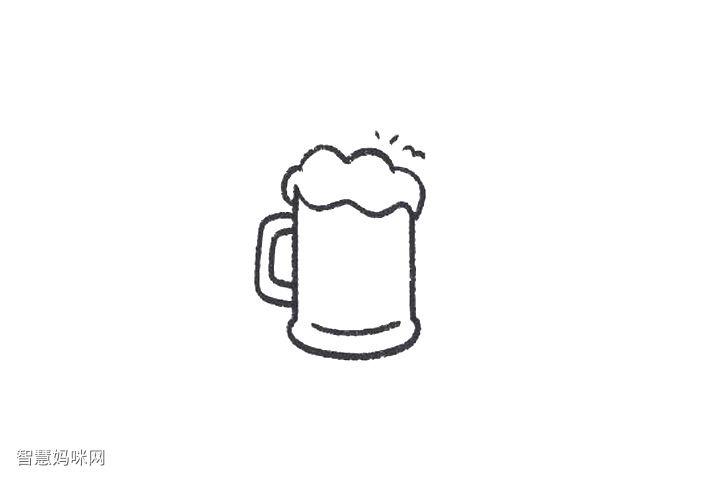 宵夜时间 啤酒怎么画-图1简笔画作品完成图