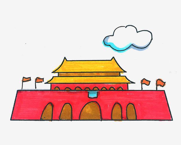 北京天安门图画儿童画步骤