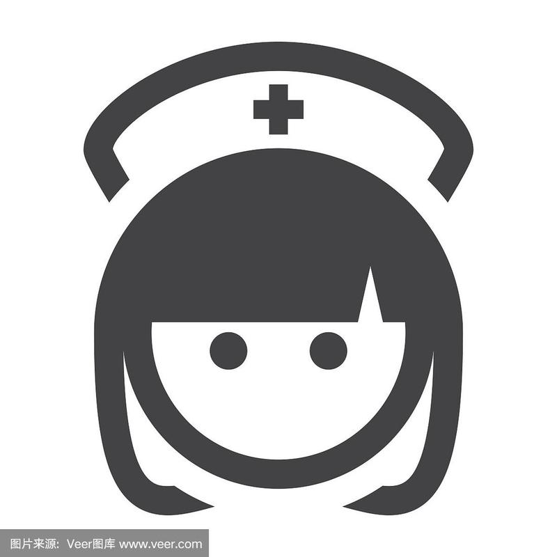 白色背景上的护士图标