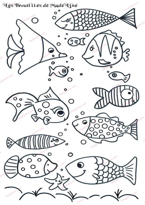 可爱小鱼以及海洋生物 简笔画大全