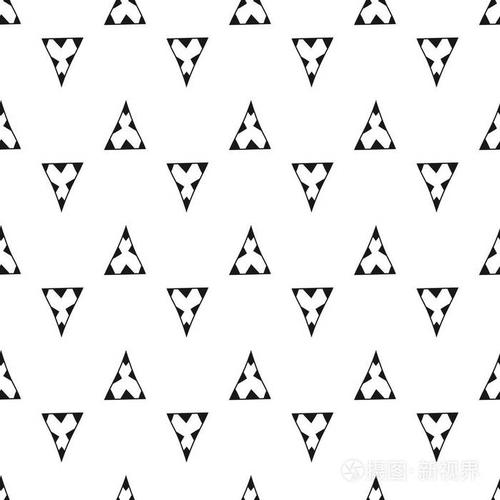 三角形.黑白无缝图案.几何, 抽象背景为盖子和纺织品.涂鸦形状.