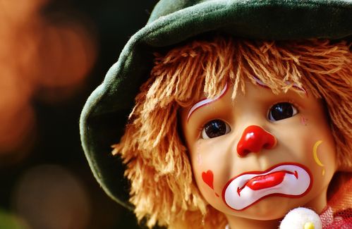 娃娃, 小丑, 悲伤, 丰富多彩, 甜, 搞笑, 玩具, 儿童, 滑稽, 可爱
