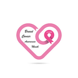 心形和粉红丝带图标.乳腺癌 10 月宣传月活动横幅.女性健康概念.