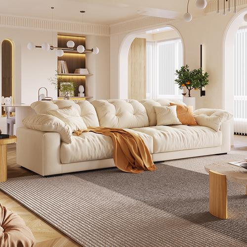 沙发现代简约大小户型直乳胶颗粒牛奶绒免洗北欧客厅家具家居布艺沙发