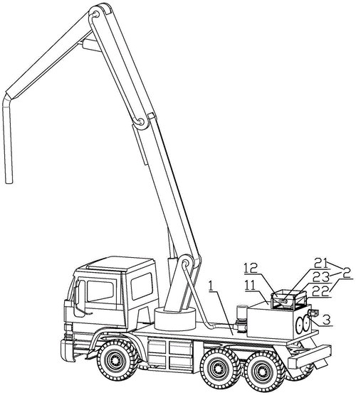 背景技术:混凝土泵车是利用压力将混凝土沿管道连续输送的机械.