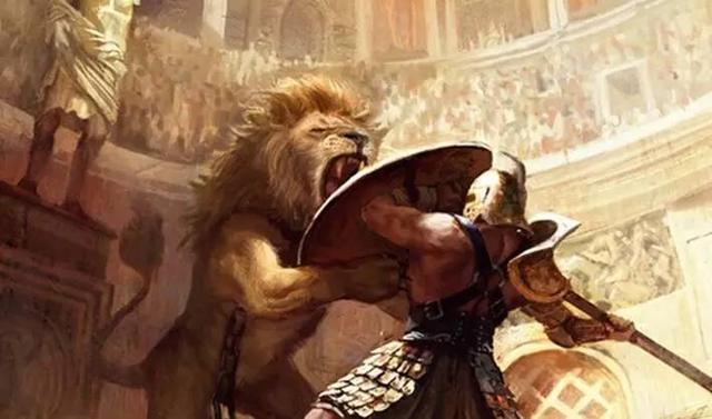 斗场面罗马人最喜爱的娱乐角斗士和动物常常当场毙命血流成河人和猛兽