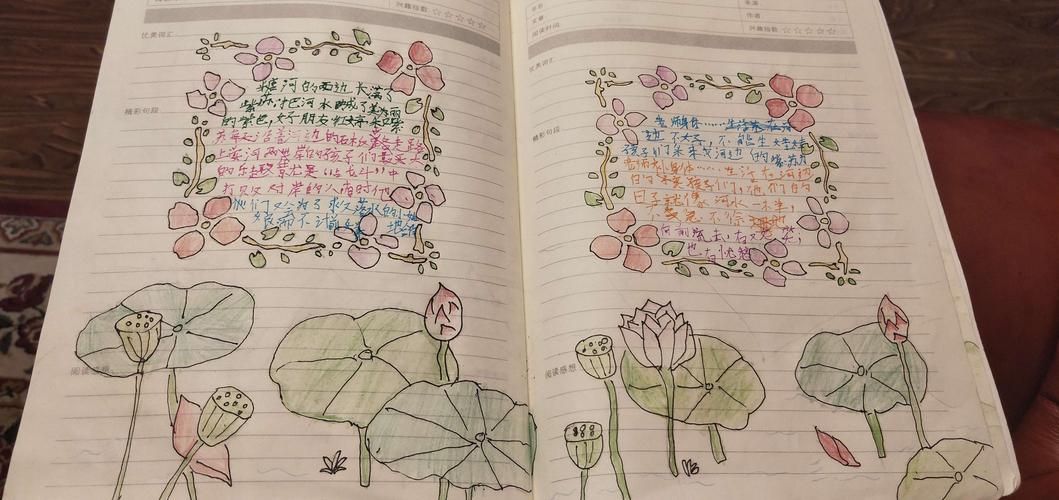 看我把唐河镇的孩子们的读书笔记画的多漂亮呀.