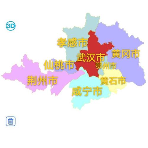 武汉市周边接壤地区图