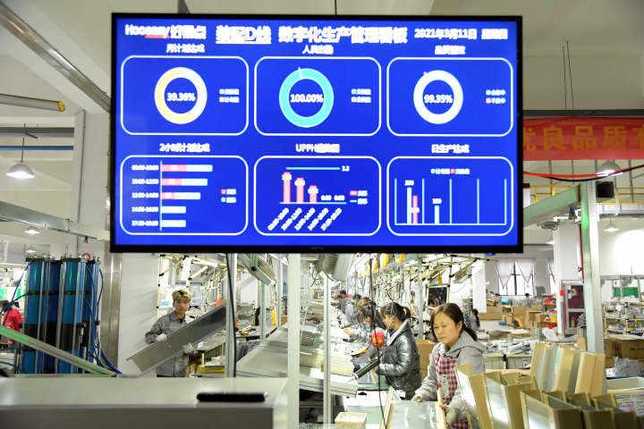 探秘金华智慧工厂一张数字化看板实时监管生产指标