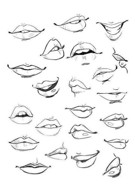 嘴唇简单画法 - 卡通嘴巴简笔画教程