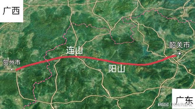 粤北高速公路广东韶关市途经清远阳山和连山后再进入广西贺州市