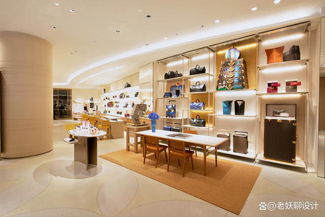 lv中国台北101大厦旗舰店,软装设计色彩艳丽,流线型室内空间