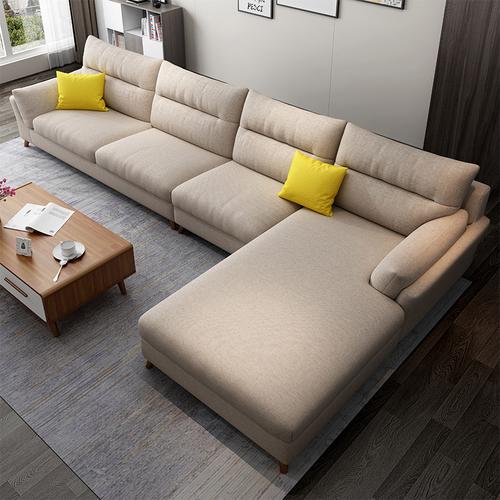 北欧风布艺沙发小户型简约现代乳胶科技布免洗可拆洗客厅家具组合