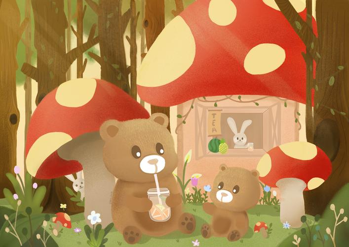 森林里的小熊[billd弹跳]|插画|儿童插画|reina斯怡 - 原创作品