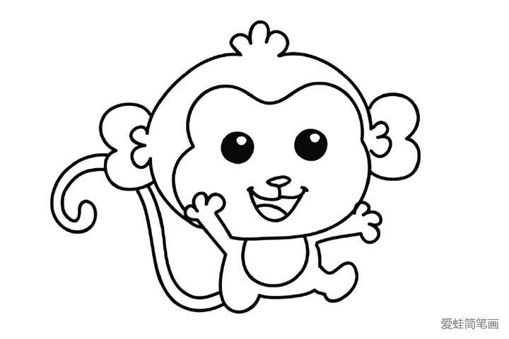 一只萌萌的小猴子怎么画--简笔画大全