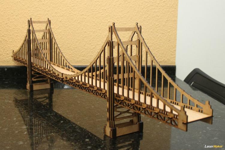 激光切割设计图金门大桥