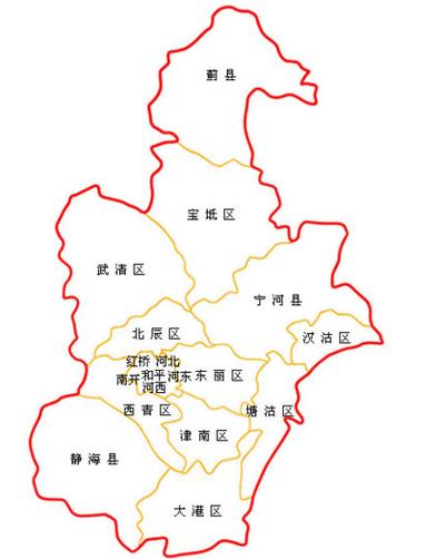 天津16个区地图全图
