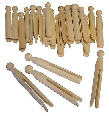 traditional natural wooden craft dolly pegs 11cm modelling