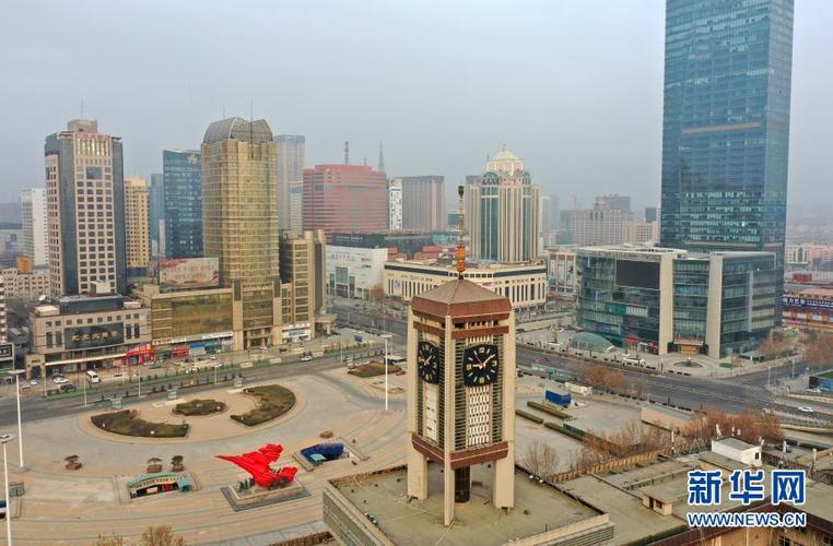 这是1月16日拍摄的石家庄解放广场(无人机照片).