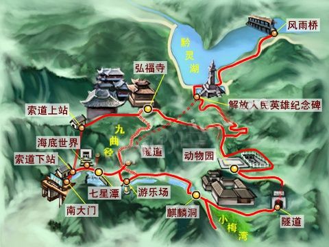 黔灵山公园旅游图