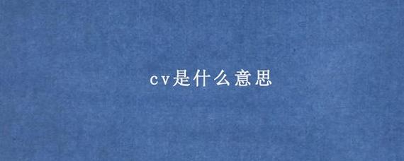 cv是什么意思cv是什么意思网络用语