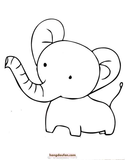 超级简单画一头大象动物园大象简笔画大全
