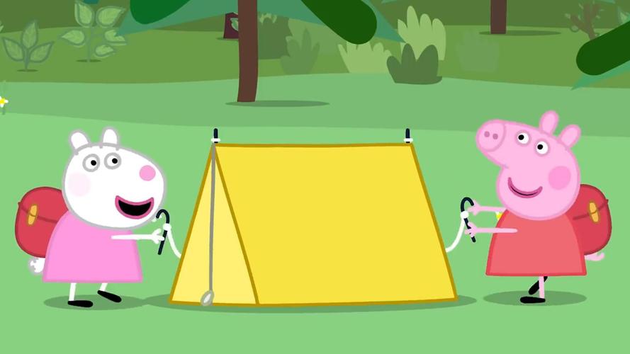 小猪佩奇 佩奇和朋友搭帐篷露营 简笔画涂色书