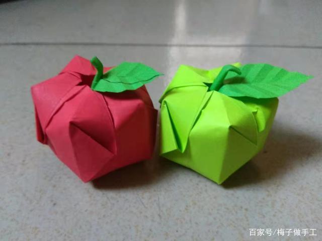 简单的立体折纸小苹果制作步骤幼儿手工折纸苹果小班大苹果折纸怎么