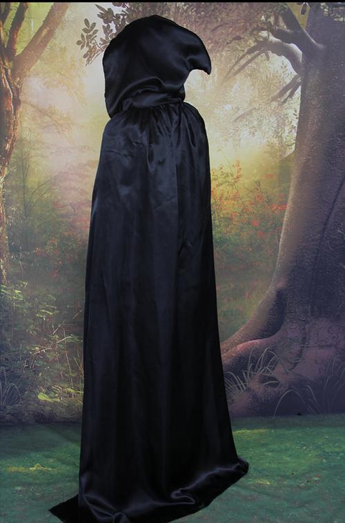 黑色披风巫师袍万圣节服装成人黑色斗篷披风男巫师袍死神吸血鬼