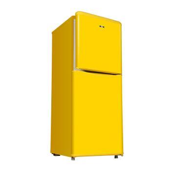 星星(xingx) 双门 冰箱 小型 彩色复古 冷冻冷藏 bcd-108e 柠檬黄