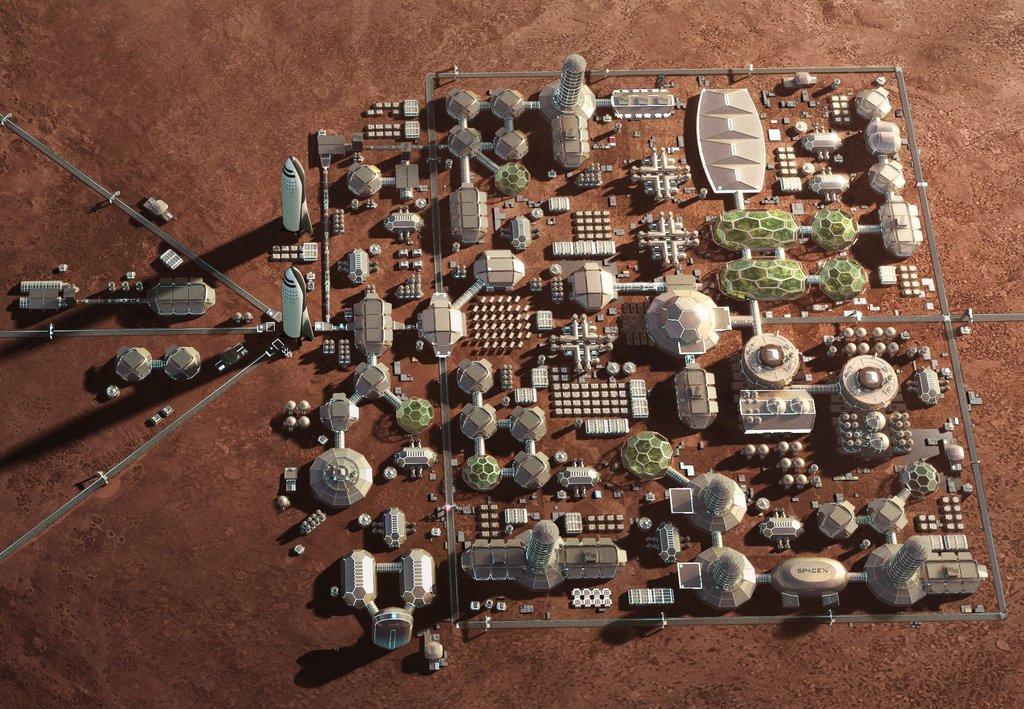 spacex的火星移民概念图