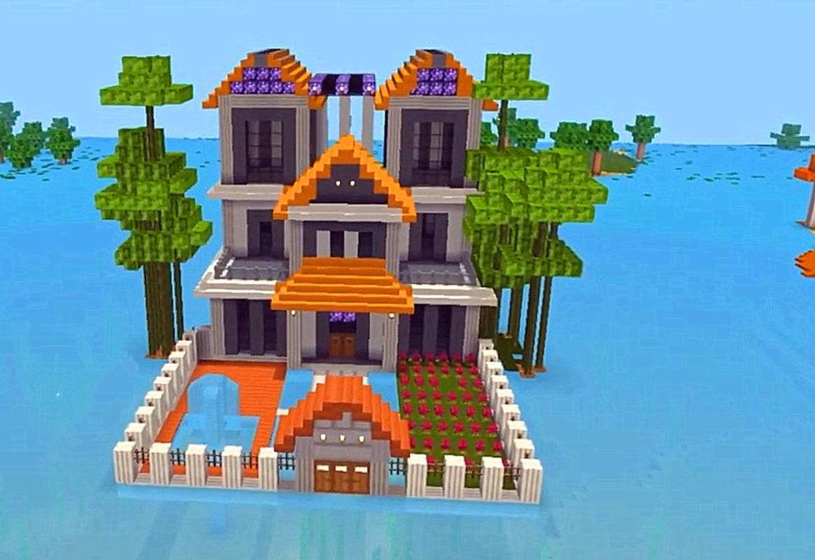迷你世界:豪华水面别墅,设计简单实用,玩家:堪称水上乐园