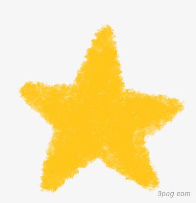 手绘黄色水彩文艺星星