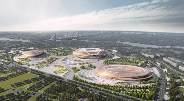 可容6万人济南黄河体育中心专业足球场项目冲刺主体结构封顶