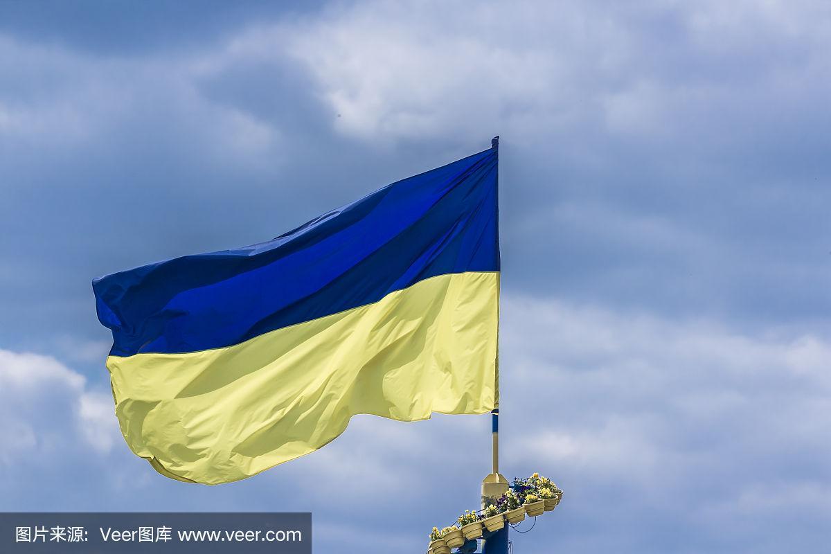 乌克兰黄蓝相间的国旗