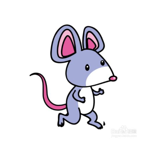 如何手工画走路的老鼠的简笔画?