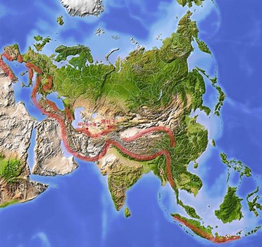 (土库曼首都阿什哈巴德和塔什干都在地中海-喜马拉雅山火山地震带上.