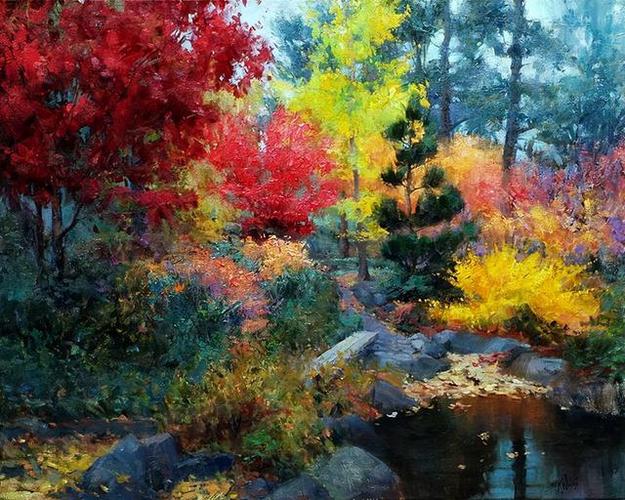 色彩艳丽,朦胧,充满活力的风景画,美极了︱埃里克·瓦列斯作品