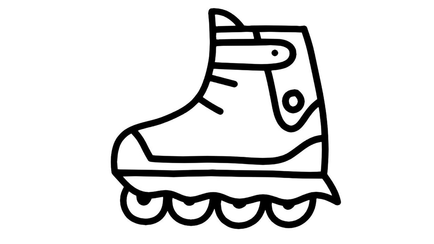 【简笔画素材分享47】6款卡通溜冰鞋 分享6款卡通溜冰鞋 高清线稿素材