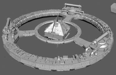 太空基地太空城maya模型