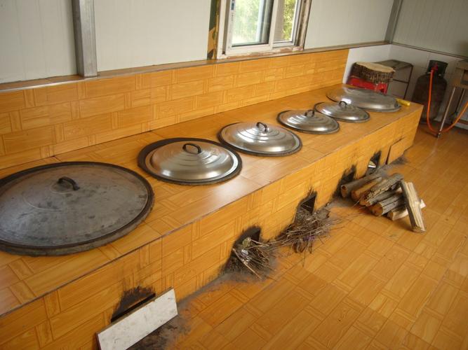 厨房的灶台是典型北方农村式的,完全烧柴火,在这里可是取之不尽的.