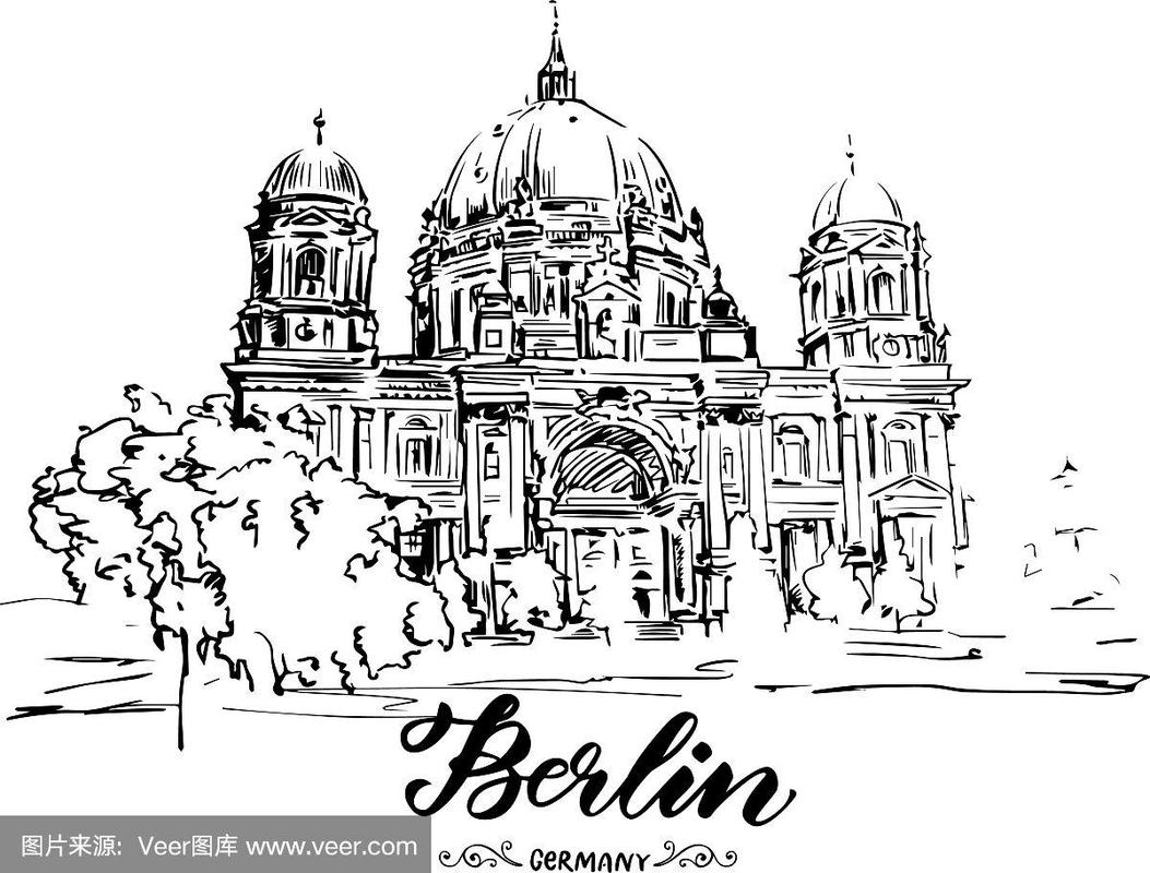 柏林大教堂手绘草图