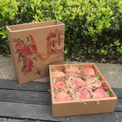 水蜜桃子包装箱水果送人精美礼盒高档油桃礼品手提一次性包装纸箱