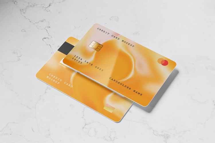 8个高品质银行信用卡卡片设计展示贴图样机模板 credit card mockup