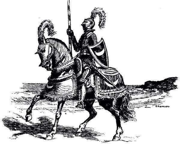 欧洲中世纪的骑士得有长矛,盾牌,短剑,弓箭,盔甲,还得有高头大马